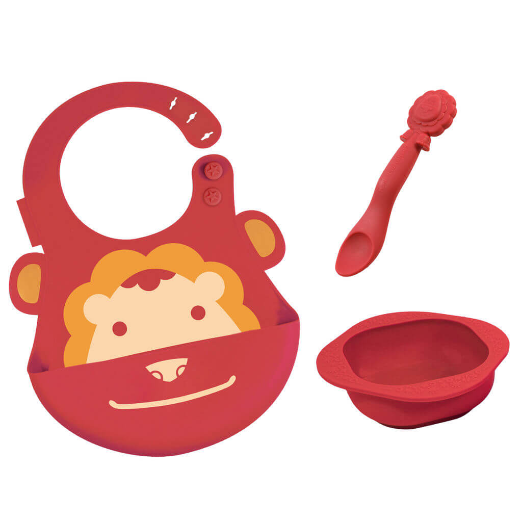 Kit de Alimentação Silicone Leão Vermelho - Marcus&Marcus
