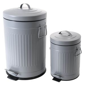 Kit-Lixeira-Retro-com-Pedal-Cinza-Mollie-5-litros---20-litros--2-Unidades-de-cada--24-25-49-26-10-1