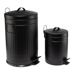 Kit-Lixeira-Retro-com-Pedal-Preta-Mollie-5-litros---20-litros--2-Unidades-de-cada--24-25-49-28-01-1