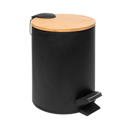 Lixeira-Redonda-de-Metal-Pedal-e-Tampa-em-Bambu-Preta-5L-24-70-159-05-01-1